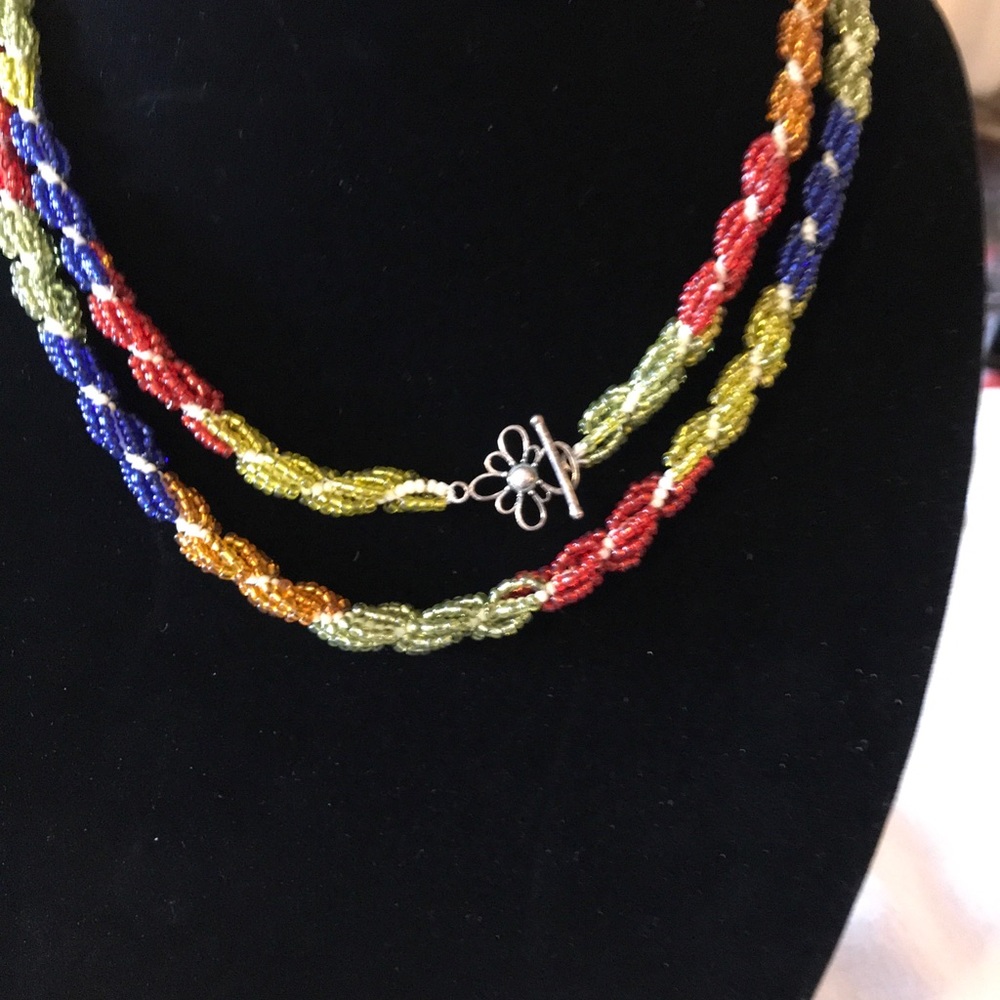 Multi color necklace / silver